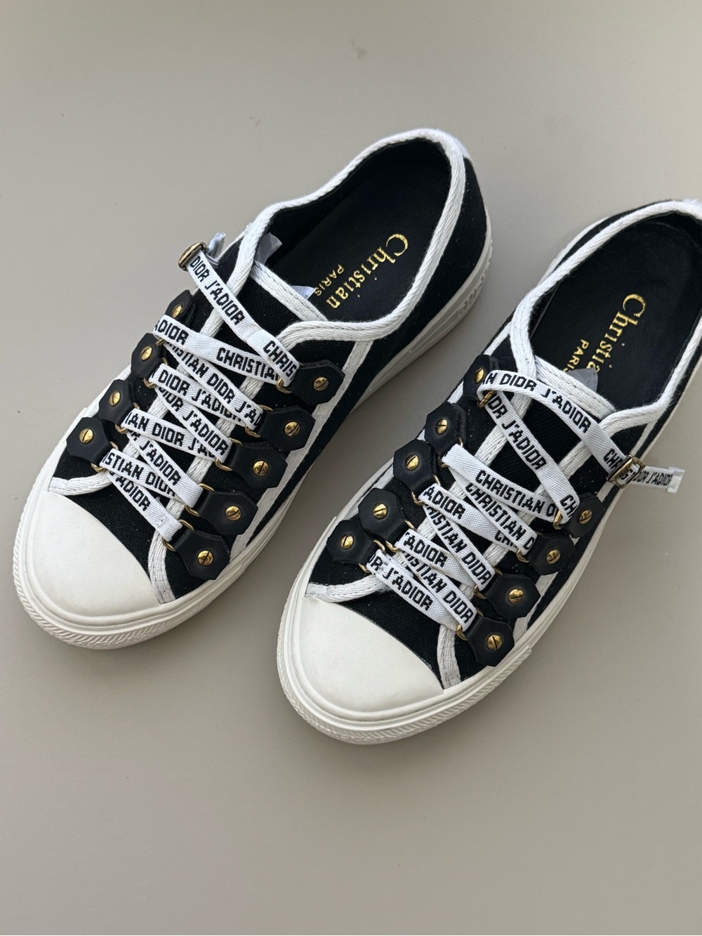 Christian Dior Walk’n’Dior Platform Sneakers Black White J’Adior Italy